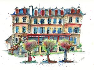 Anciens Hospices, Salles la Source, En Vente, 31x41cm